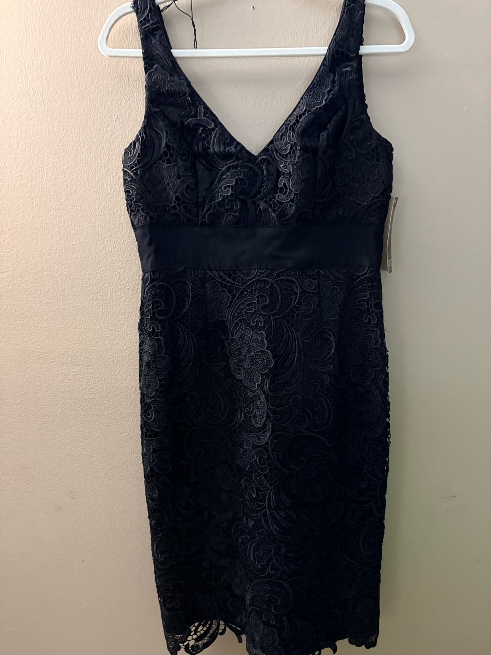 Black Lace V-Neck sleeveless Sheath Dress NWT size 4